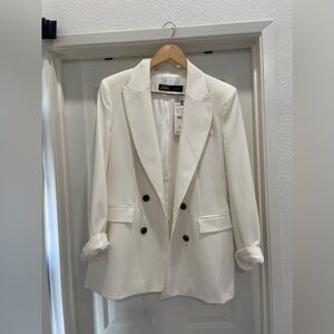 Zara White Blazer